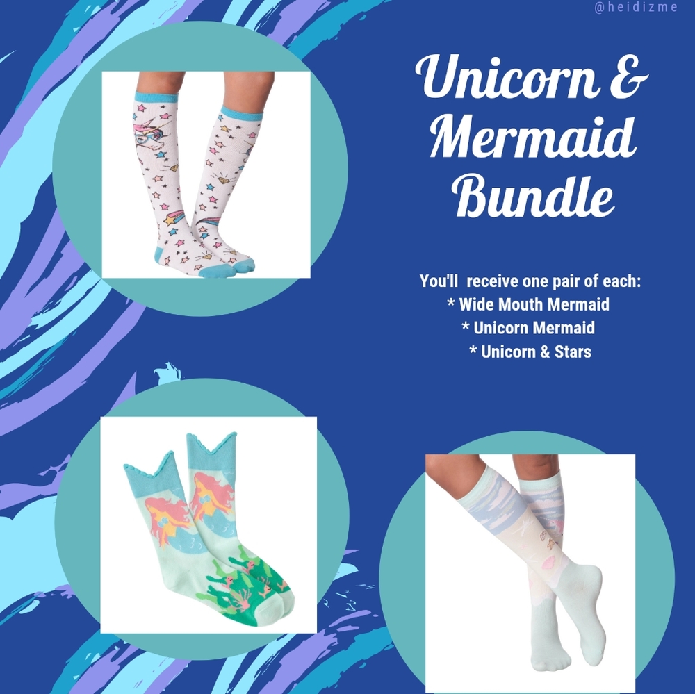 💋K.BELL Women's Mermaid/Unicorn Sock Bundle Hot Sock Deal